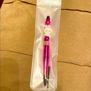 Handcrafted Pink Bunny Pen with ink refill